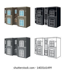 Vector design of cottage and house sign. Set of cottage and city vector icon for stock.