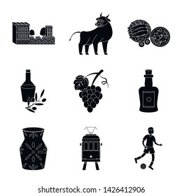 Vector design of and country icon. Collection of and Portugal vector icon for stock.