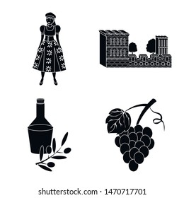 Vector design of and country icon. Collection of and Portugal stock symbol for web.