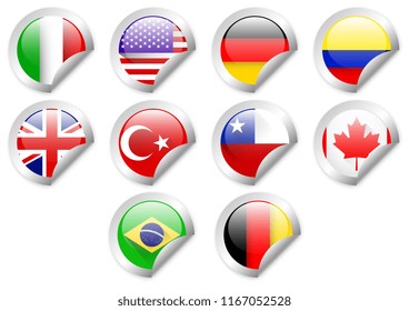 vector design of country label set