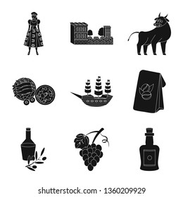 Vector design of  and country symbol. Set of Portugal stock symbol for web.