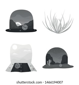 Vector design of countryside and pasture symbol. Set of countryside and nature stock vector illustration.