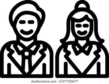 Vector Design Couple Icon Style