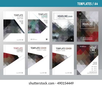 Vector design for cover annual report.
collection set. Abstract modern brochure or flyer template A4.
polygonal style for technology concept.
layout for business
