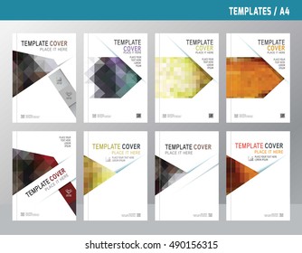Vector design for cover annual report.
collection set. Abstract modern brochure or flyer template A4.
polygonal style for technology concept.
layout for business