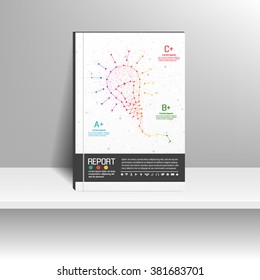 Diseño de vectores para el póster anual de volante del informe de cobertura