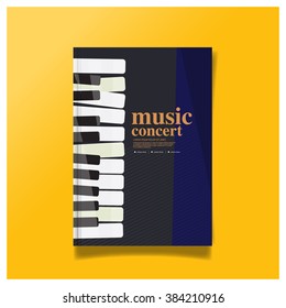 Vector design for Cover Report, Brochure, Flyer, Poster in A4 size music concert