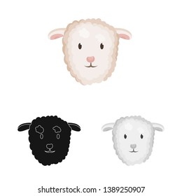 Vector design of cow and face  logo. Set of cow and animal vector icon for stock.