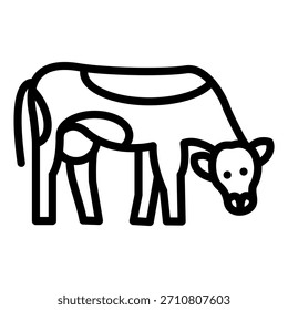 Estilo de Ícone de Vaca de Design de Vetor