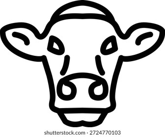 Estilo de icono de vaca de diseño de Vector