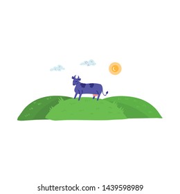 Vector design of cow and milk icon. Set of cow and animal stock symbol for web.