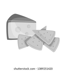 Vector design of cracker and appetizer  sign. Collection of cracker and lactic vector icon for stock.