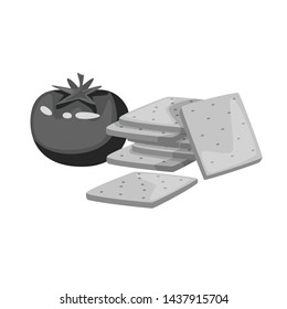 Vector design of cracker and tomato logo. Set of cracker and agriculture vector icon for stock.