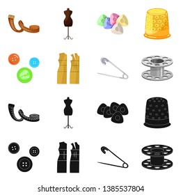 Vector design of craft and handcraft icon. Set of craft and industry vector icon for stock.