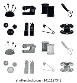 Vector design of craft and handcraft icon. Collection of craft and industry stock symbol for web.