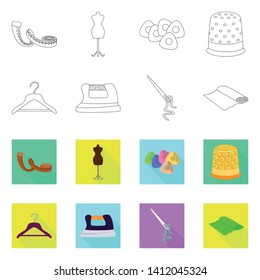 Vector design of craft and handcraft icon. Set of craft and industry stock vector illustration.