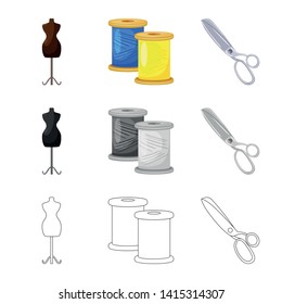 Vector design of craft and handcraft icon. Collection of craft and industry stock symbol for web.