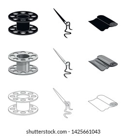 Vector design of craft and handcraft icon. Collection of craft and industry stock vector illustration.