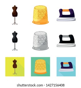 Vector design of craft and handcraft icon. Collection of craft and industry stock vector illustration.