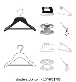 Vector design of craft and handcraft logo. Set of craft and industry stock vector illustration.