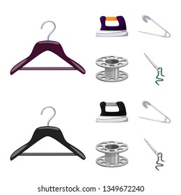 Vector design of craft and handcraft logo. Set of craft and industry stock symbol for web.
