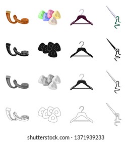 Vector design of craft and handcraft logo. Collection of craft and industry stock vector illustration.