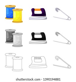 Vector design of craft and handcraft logo. Collection of craft and industry stock vector illustration.