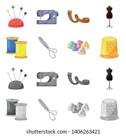 Vector design of craft and handcraft logo. Set of craft and industry vector icon for stock.