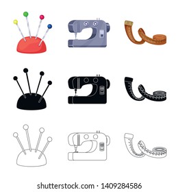 Vector design of craft and handcraft logo. Collection of craft and industry stock symbol for web.
