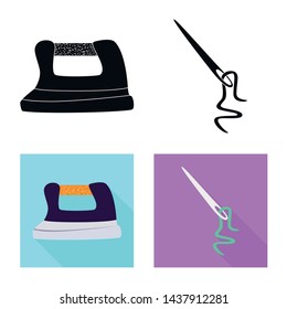 Vector design of craft and handcraft logo. Collection of craft and industry stock vector illustration.