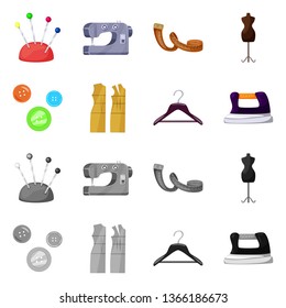 Vector design of craft and handcraft sign. Collection of craft and industry stock symbol for web.