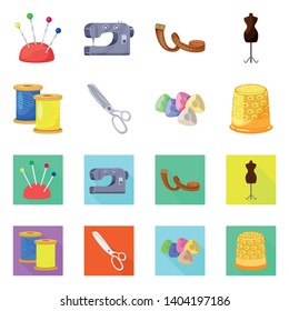 Vector design of craft and handcraft sign. Set of craft and industry stock vector illustration.