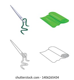 Vector design of craft and handcraft sign. Collection of craft and industry stock vector illustration.