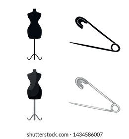 Vector design of craft and handcraft sign. Set of craft and industry stock vector illustration.