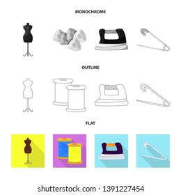 Vector design of craft and handcraft symbol. Collection of craft and industry stock vector illustration.