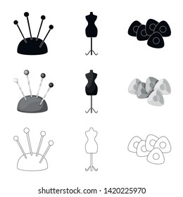 Vector design of craft and handcraft symbol. Set of craft and industry stock symbol for web.