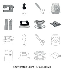 Vector design of craft and handcraft symbol. Collection of craft and industry stock vector illustration.