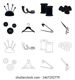 Vector design of craft and handcraft symbol. Collection of craft and industry stock vector illustration.
