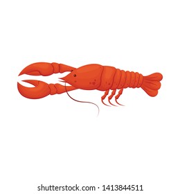 Vector design of crayfish  and lobster symbol. Collection of crayfish  and boiled vector icon for stock.