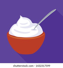 Vector design of cream and sour icon. Collection of cream and dairy stock vector illustration.