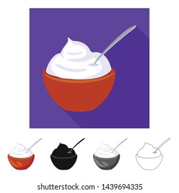 Vector design of cream and sour icon. Set of cream and dairy vector icon for stock.