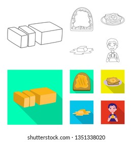 Vector design of creamy and dairy product symbol. Set of creamy and farm vector icon for stock.