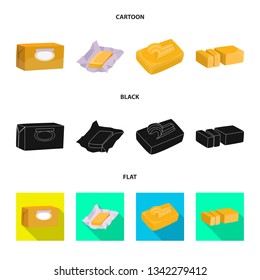Vector design of creamy and product icon. Set of creamy and farm stock vector illustration.