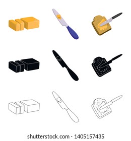 Vector design of creamy and product icon. Set of creamy and farm vector icon for stock.