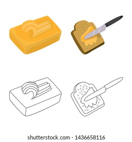Vector design of creamy and product icon. Set of creamy and farm vector icon for stock.