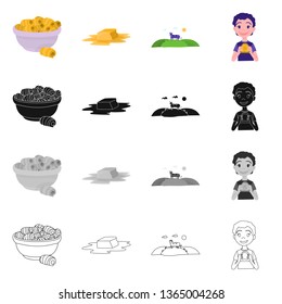 Vector design of creamy and product logo. Collection of creamy and farm vector icon for stock.