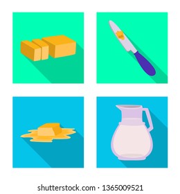 Vector design of creamy and product logo. Set of creamy and farm stock vector illustration.