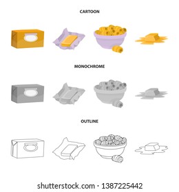 Vector design of creamy and product logo. Collection of creamy and farm stock vector illustration.