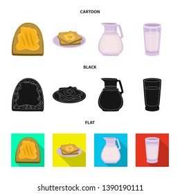 Vector design of creamy and product logo. Set of creamy and farm vector icon for stock.
