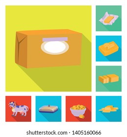 Vector design of creamy and product logo. Collection of creamy and farm stock symbol for web.
